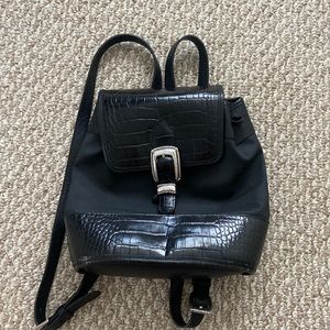 Black Leather Backpack